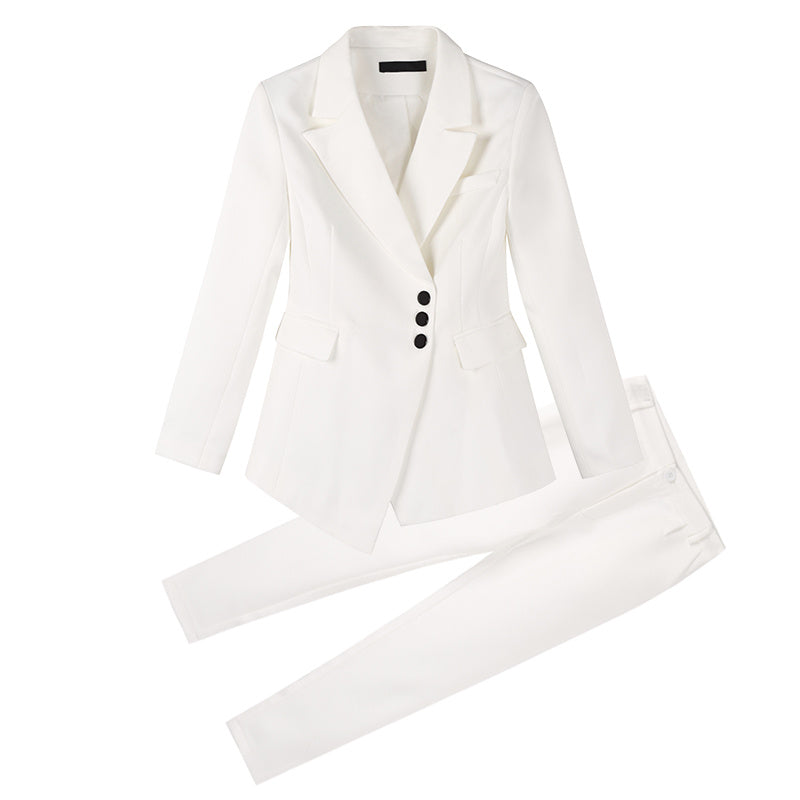 Asymmetrical Slim Pant Suits