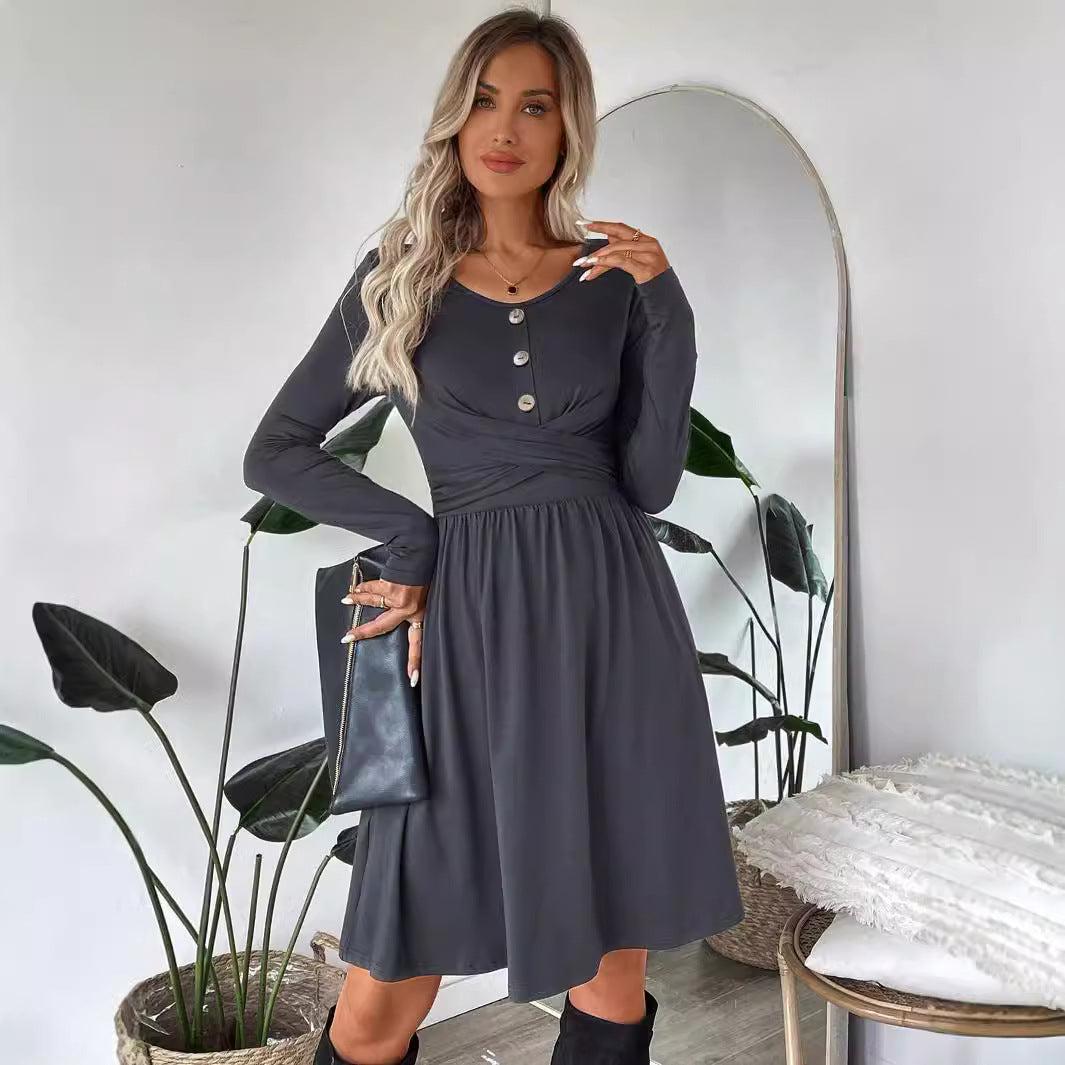 Women's Dress Simple Fashion High Waist Midi Skirt