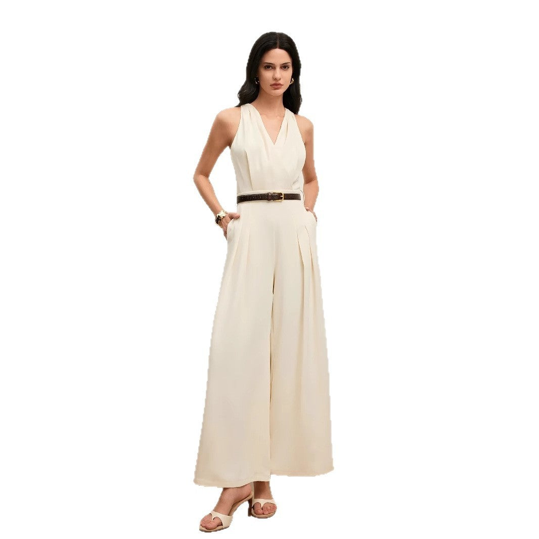 V-neck Sleeveless Fashion Casual Jumpsuit