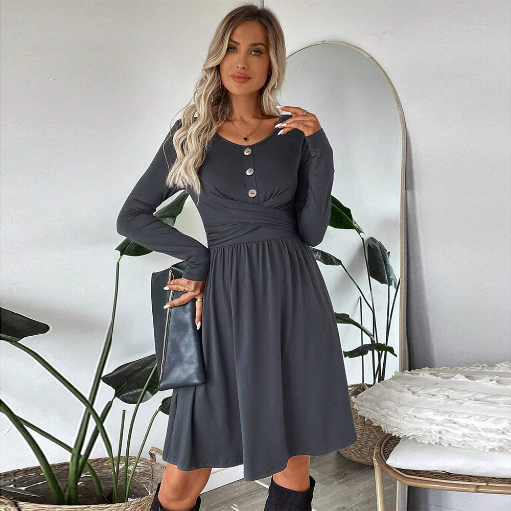 Women's Dress Simple Fashion High Waist Midi Skirt