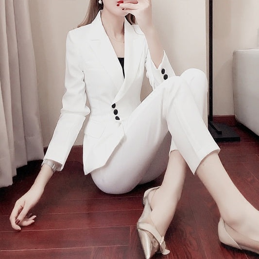 Asymmetrical Slim Pant Suits