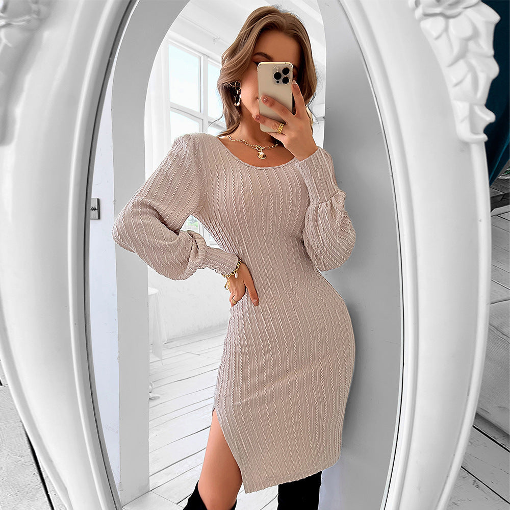 Women's Autumn And Winter Skinny Knit Dress