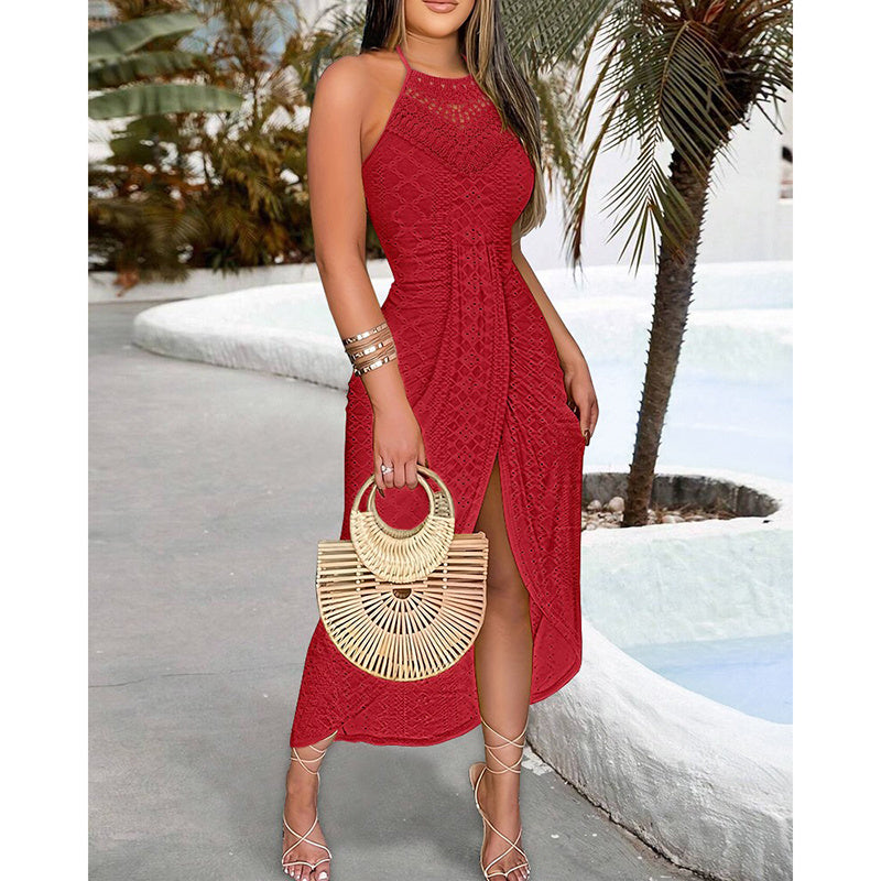 Halter Neck Ruche Bodycon Midi Dress