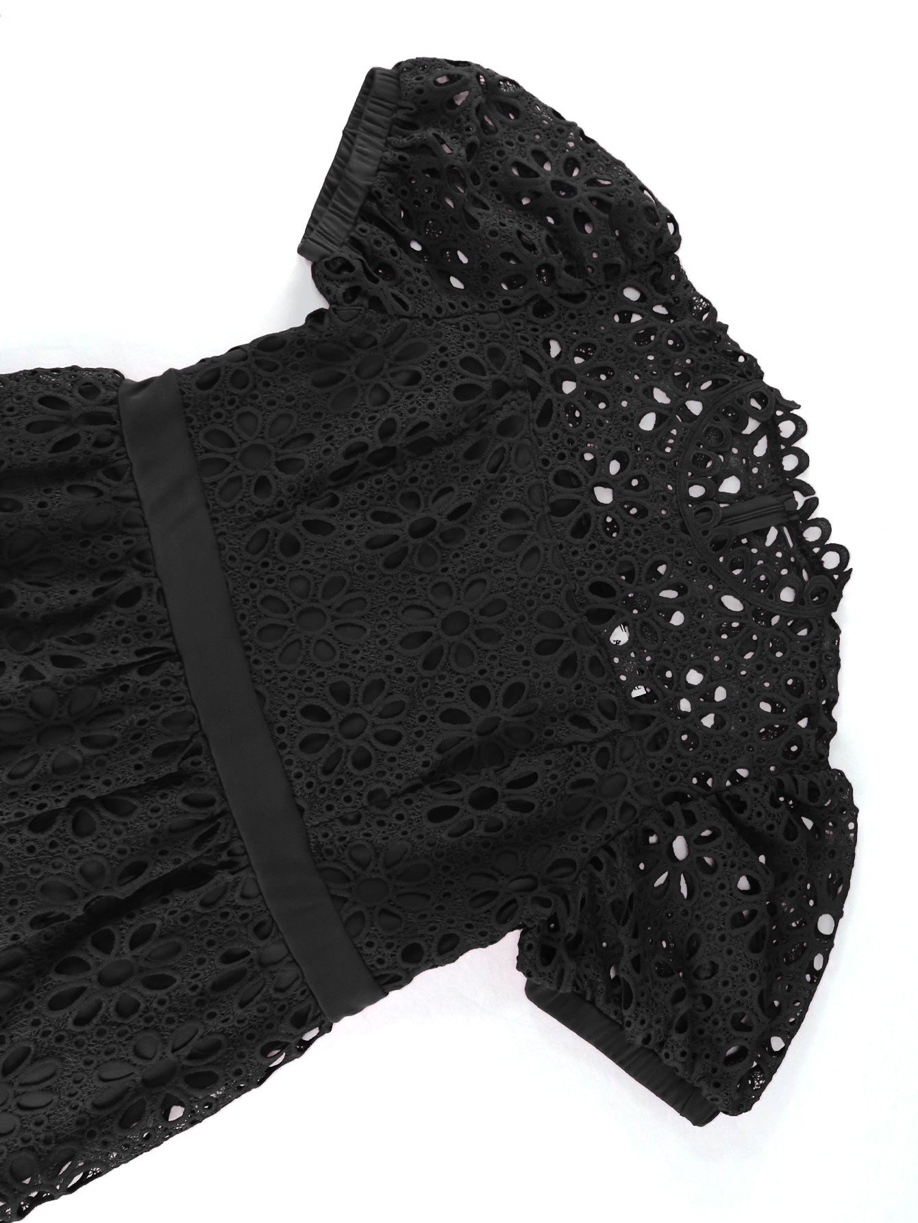 Puff Sleeve Lace Banquet Holiday Dress