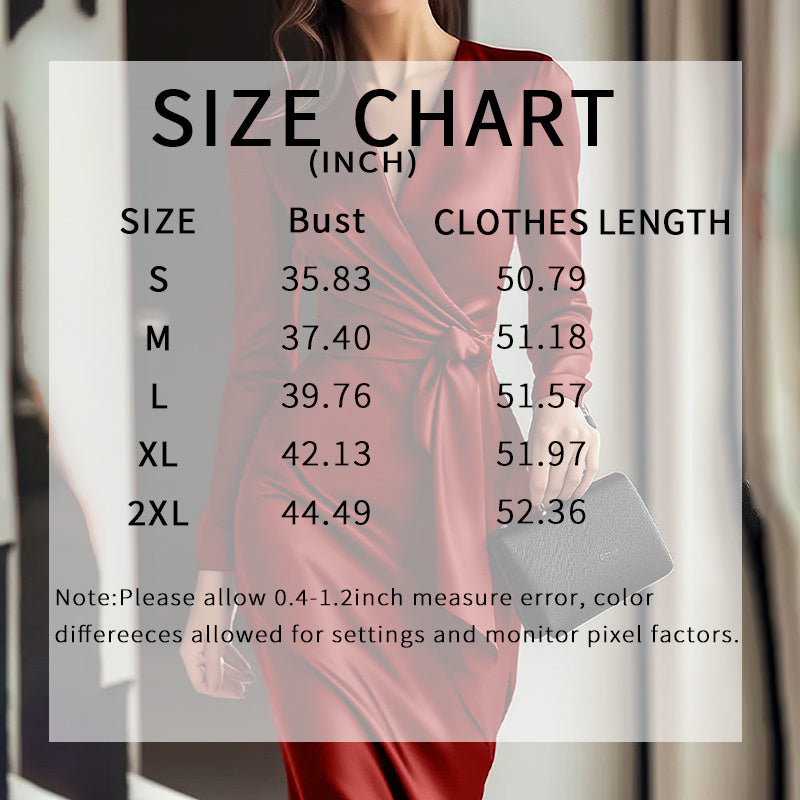 V-Neck Long Sleeve Bodycon Dress with Belted Waist