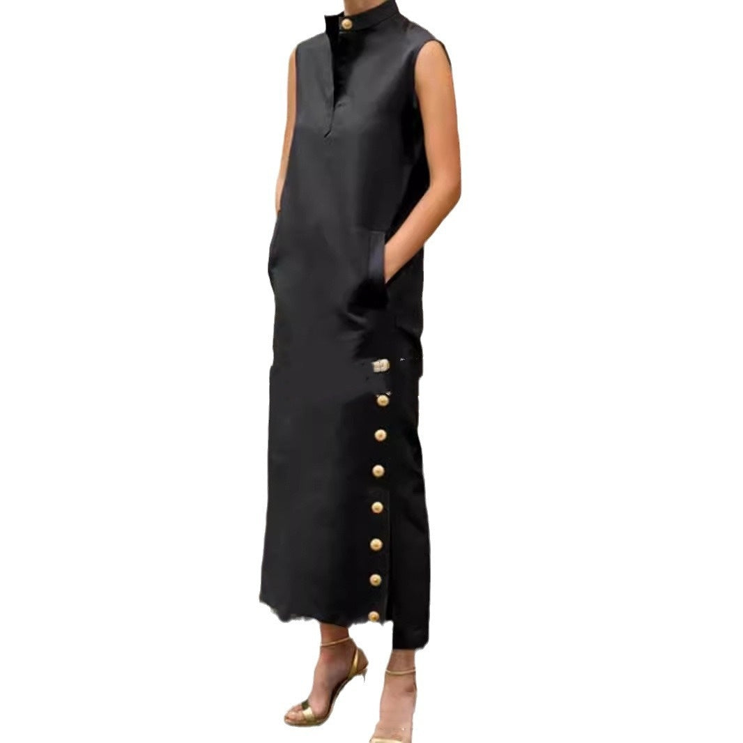 European American Summer New V-neck Simplicity Printed Casual Dress