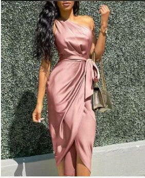 Dresses with slanting shoulder straps