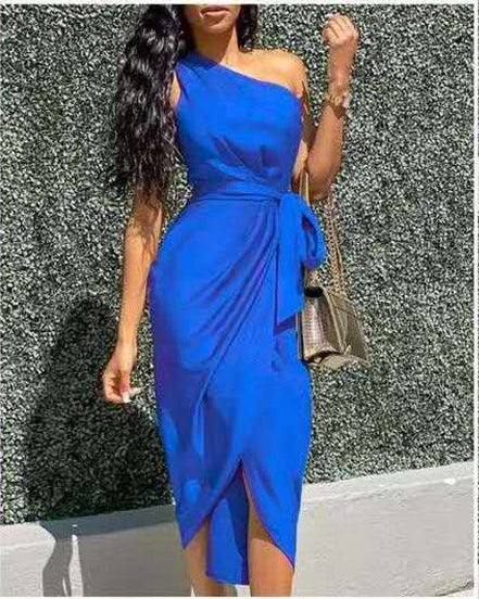 Dresses with slanting shoulder straps