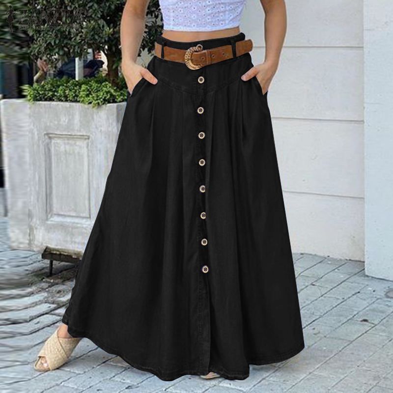 Women's Skirt High Waist Solid Long