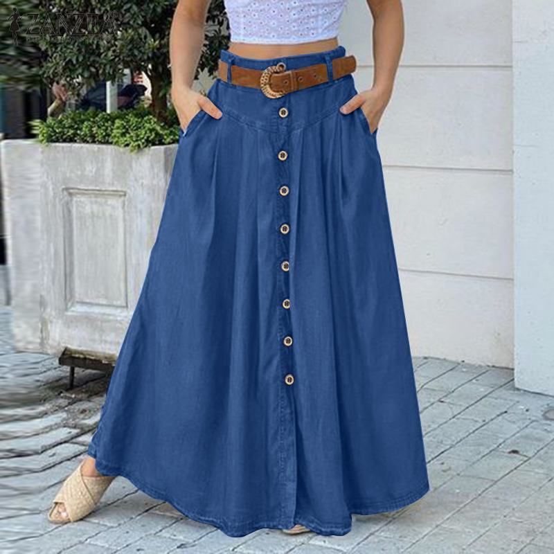 Women's Skirt High Waist Solid Long