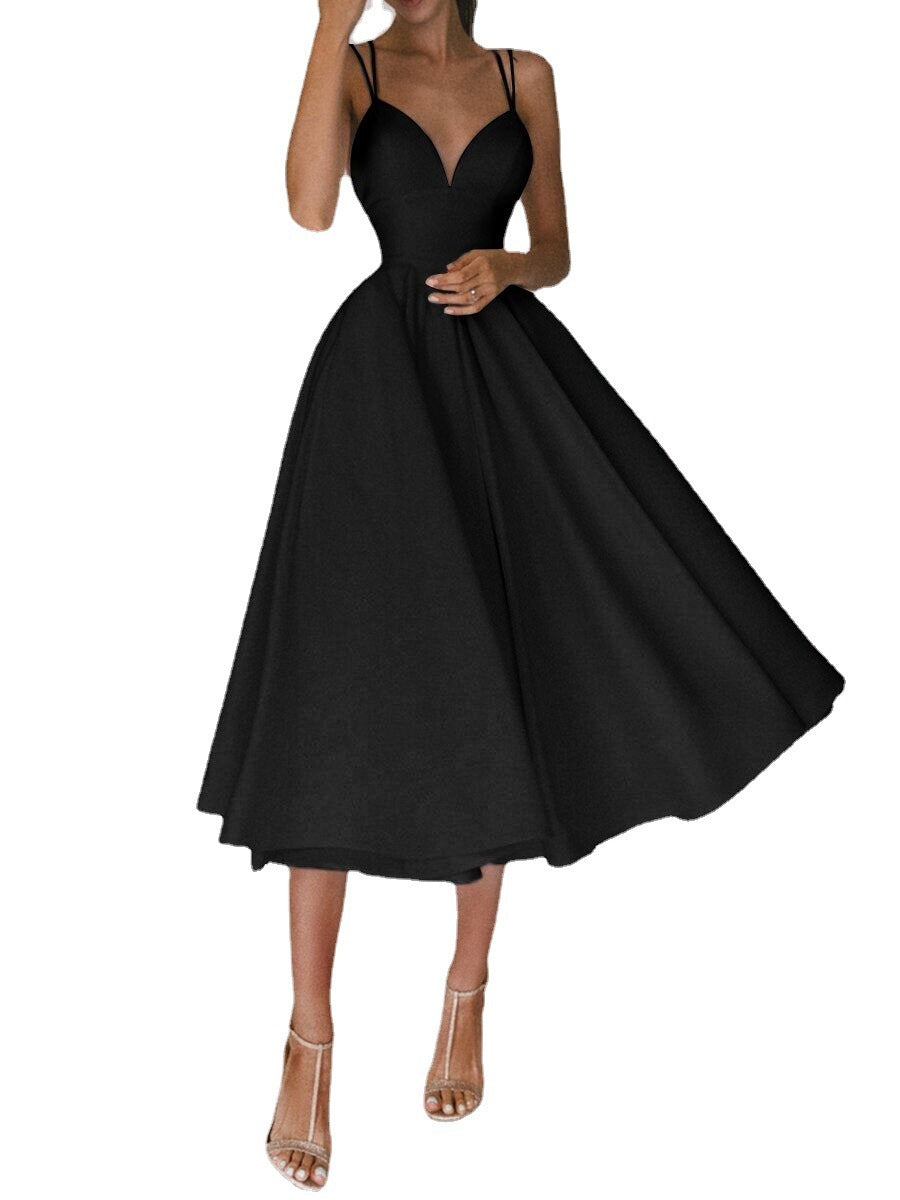 Summer V-neck Suspender Dress