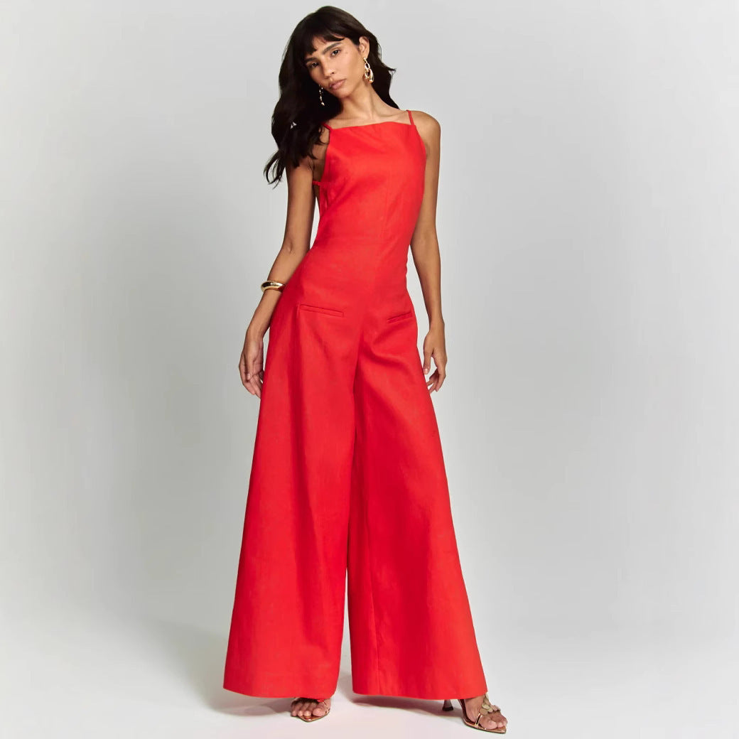 Sleeveless Jumpsuit One-piece Wide Leg Women
