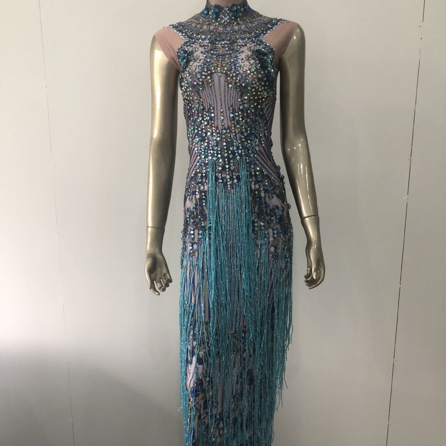 Cross-border Blue Tight-fitting Dresses