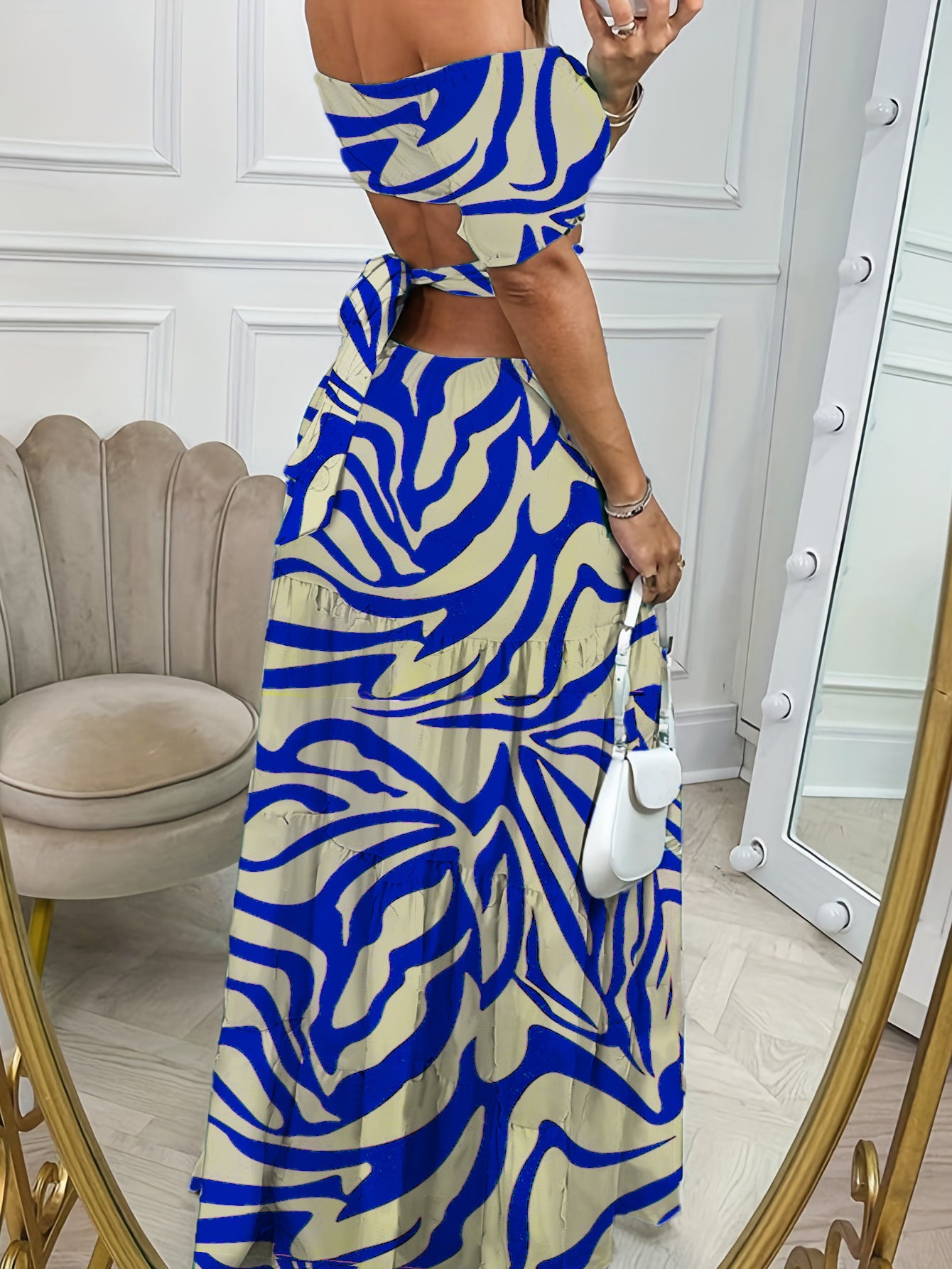 Short-sleeved Long Dress