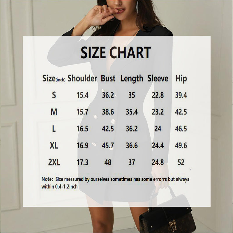 Double-Breasted V-Neck Blazer Dress