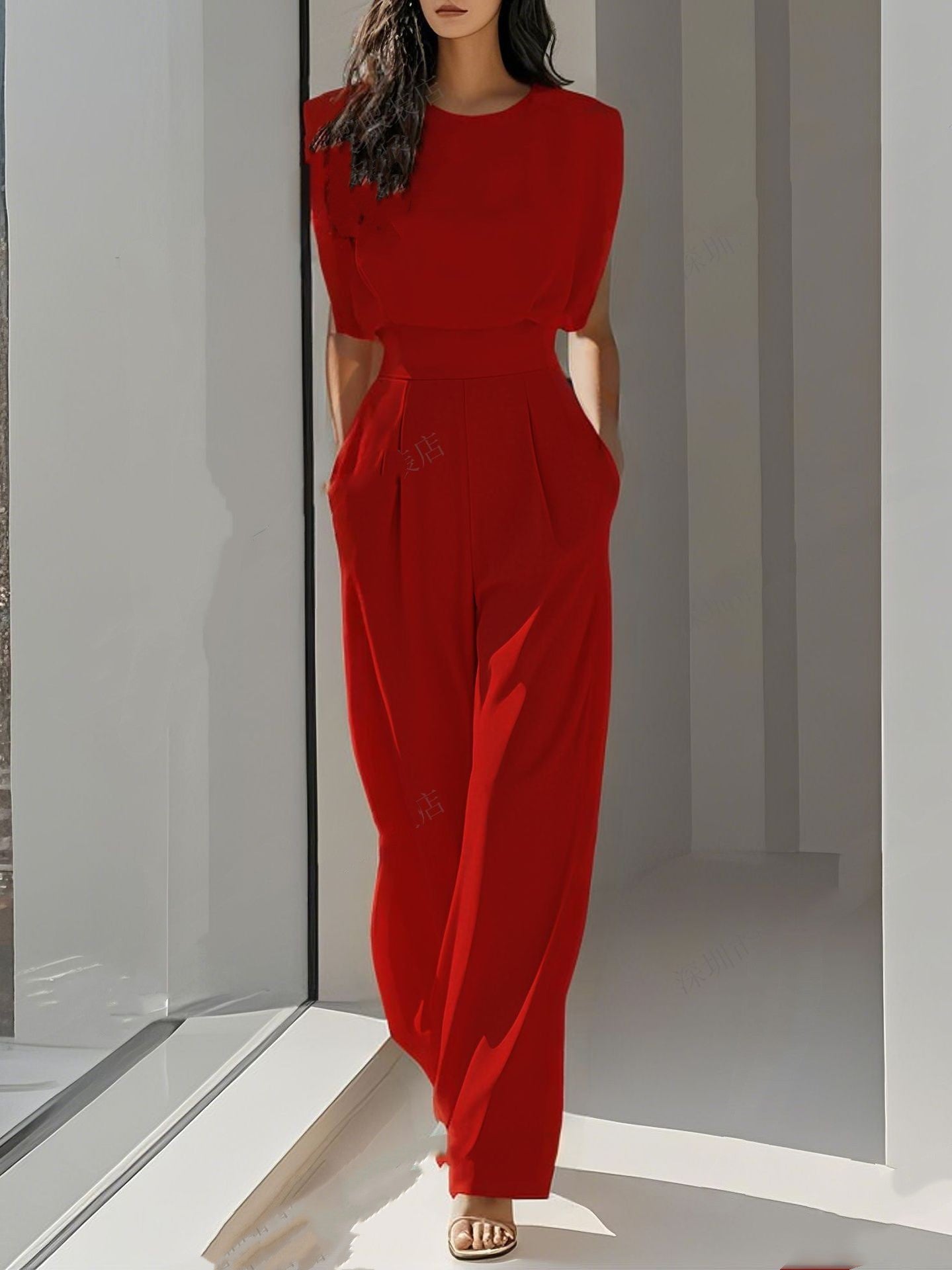 Solid Color form Fitting Jumpsuit