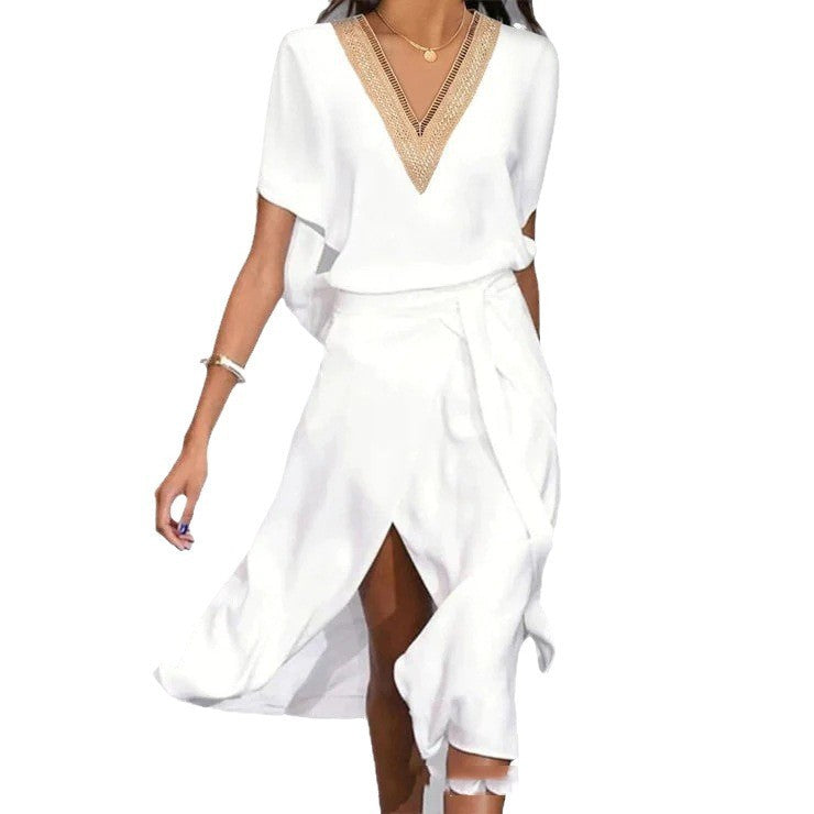 Solid Color Temperament Commute Dress