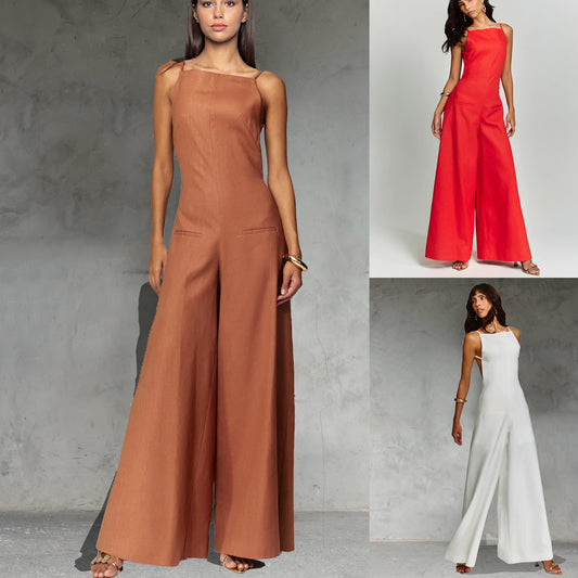 Sleeveless Jumpsuit One-piece Wide Leg Women