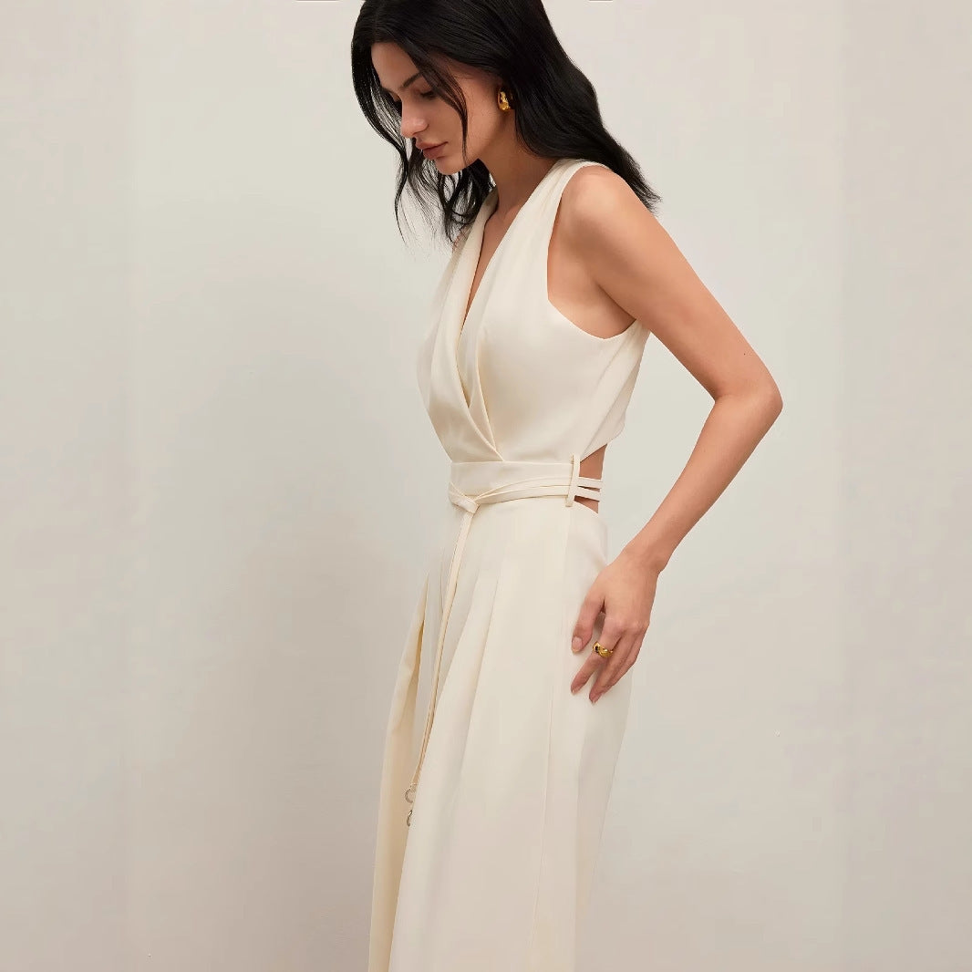 V-neck Sleeveless Fashion Casual Jumpsuit