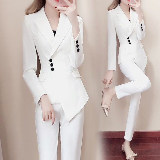 Asymmetrical Slim Pant Suits