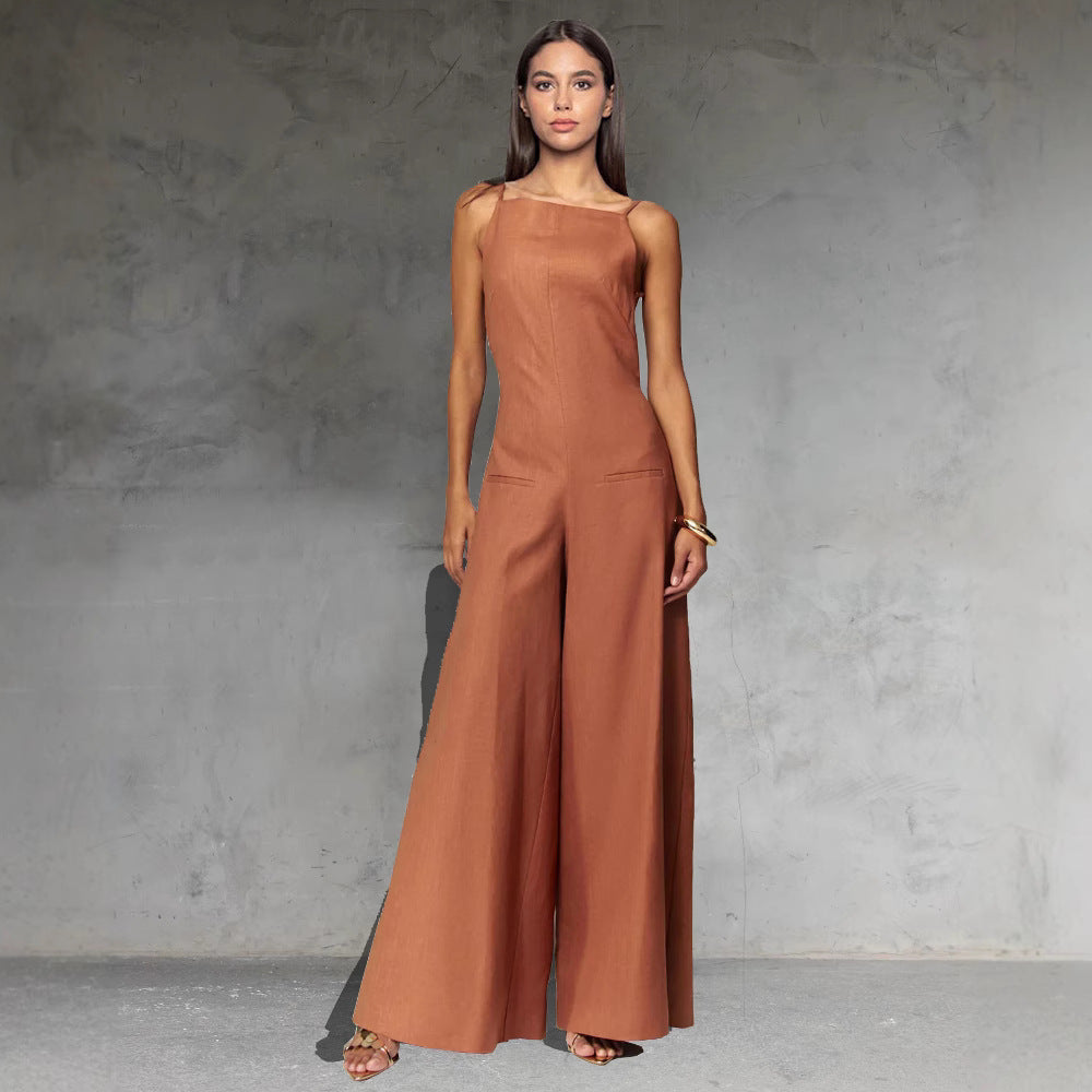 Sleeveless Jumpsuit One-piece Wide Leg Women