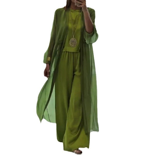 Elegant Solid Color Three-piece Suit