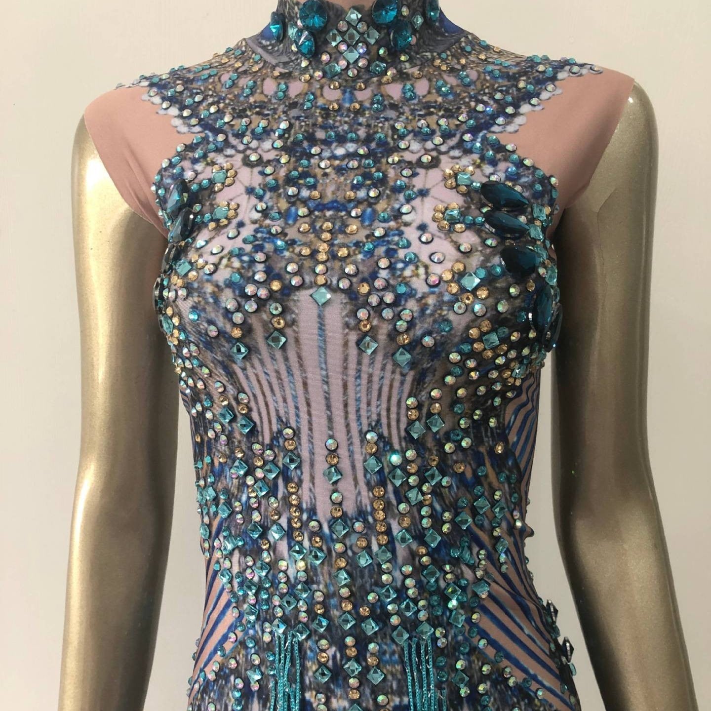 Cross-border Blue Tight-fitting Dresses
