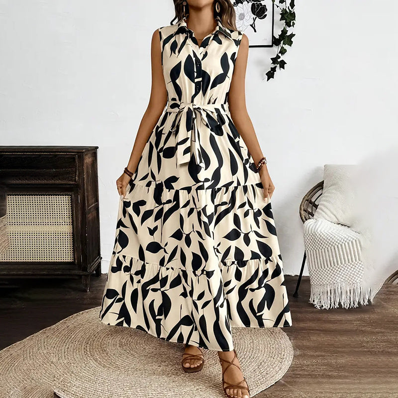 Sleeveless Boho Floral Maxi Dress