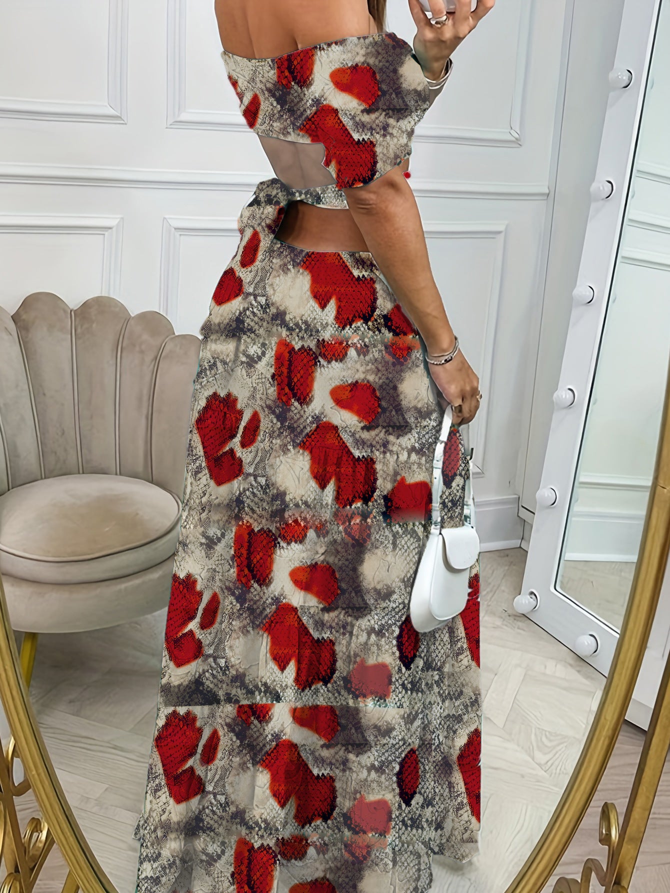 Short-sleeved Long Dress