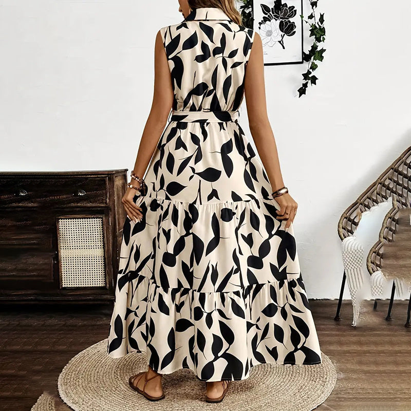 Sleeveless Boho Floral Maxi Dress