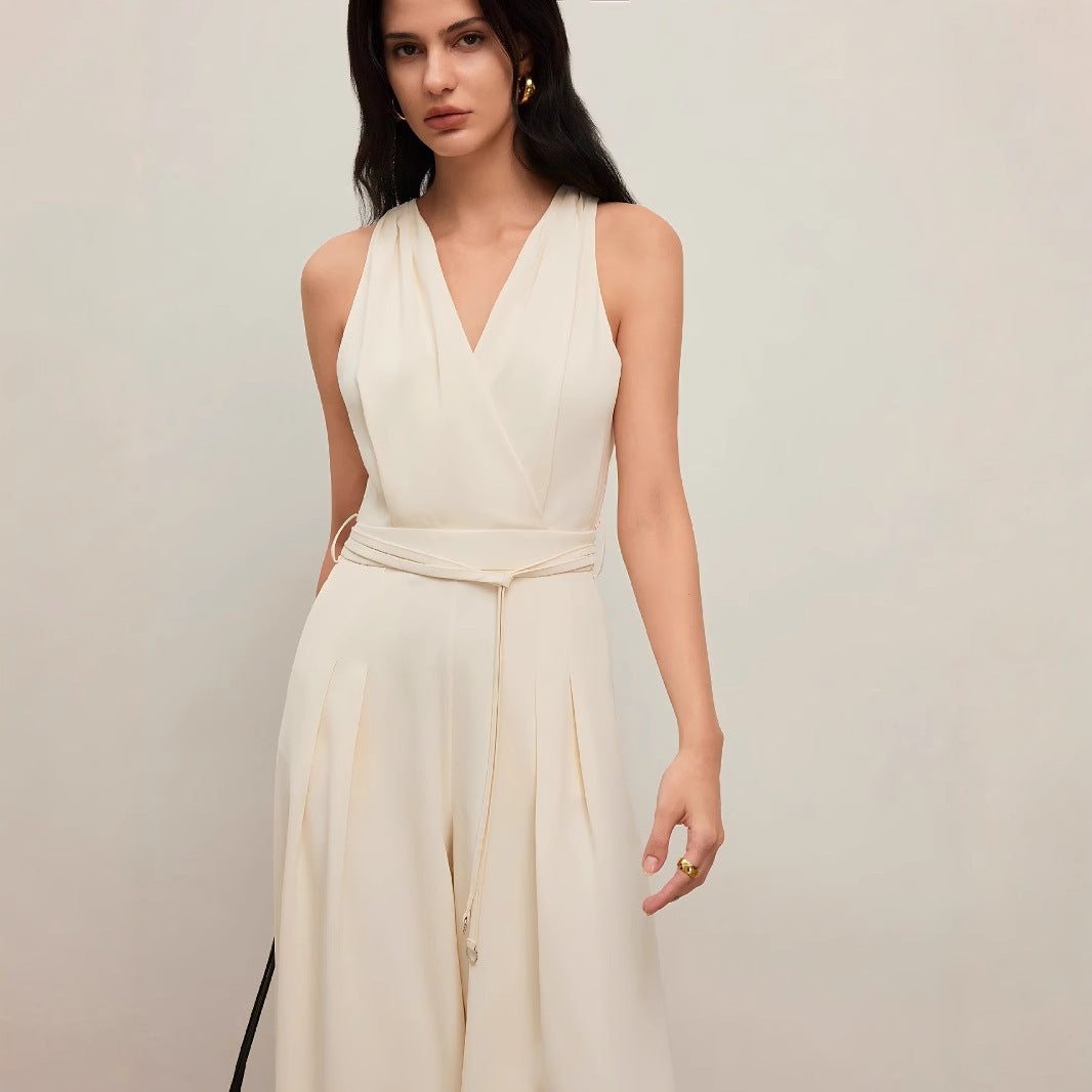 V-neck Sleeveless Fashion Casual Jumpsuit