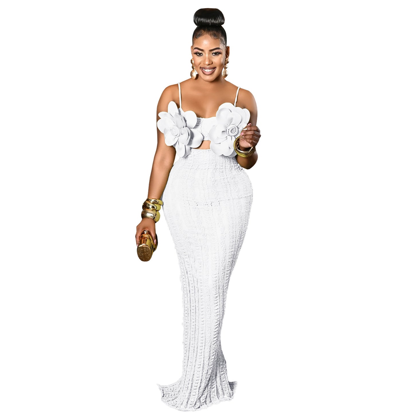 Sexy Lace Corsage Backless Sling Dress